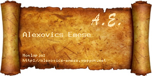 Alexovics Emese névjegykártya